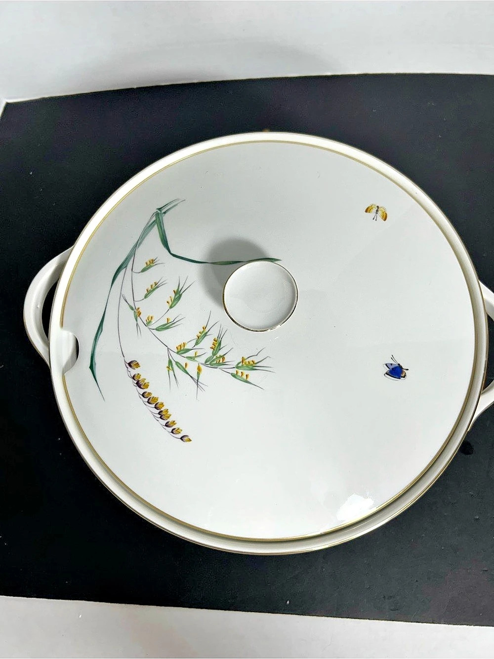 Vintage Heinrich Handled Soup/Casserole Dish w/ Lid Floral 11” made in Germany